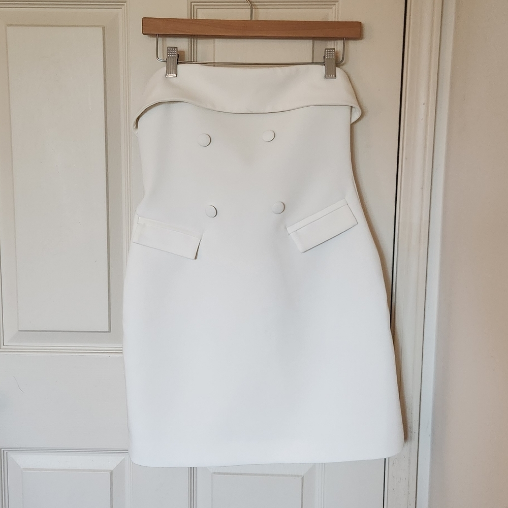 Meshki white mini bodycon dress